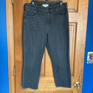 Madewell The Perfect Vintage Crop Jean. Washed Black. Size 30 Petite.